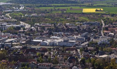 Blick auf einen Teil der Hessichen Stadt Weinheim, Deutschland