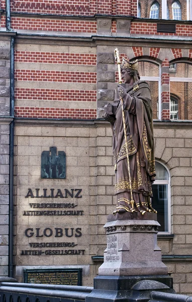 Statue Auf Der Trostbrücke Hamburg — Stock Fotó