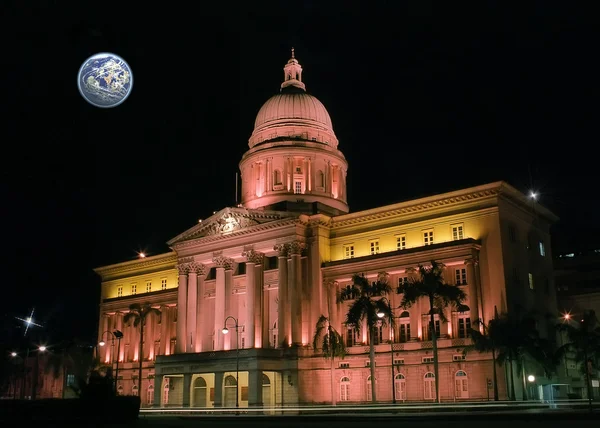 stock image Singapore night lights