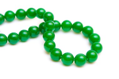 Necklace made of green chysoprase clipart