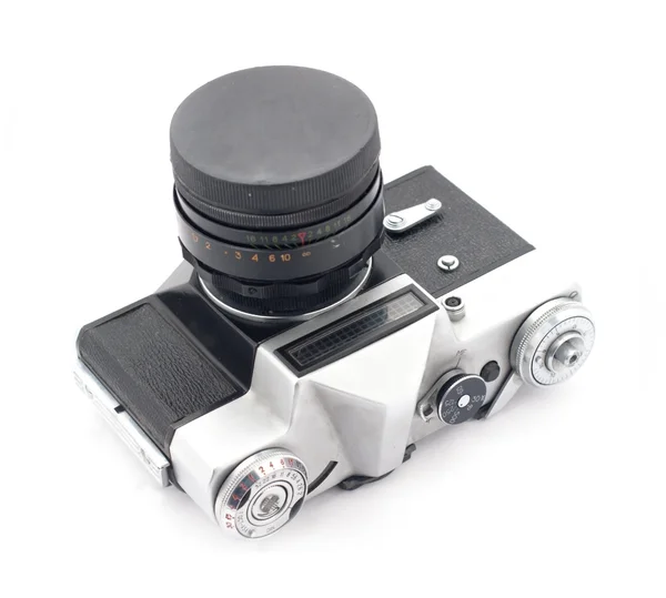 Câmera fotográfica SLR vintage isolada no fundo branco — Fotografia de Stock