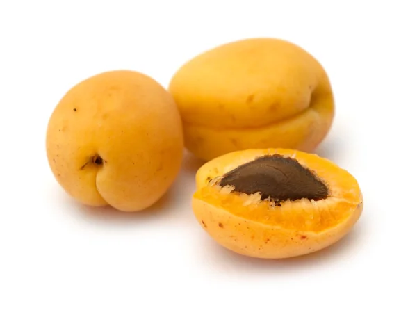 Juicy apricots isolated on white background — Stock Photo, Image