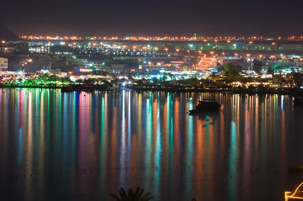 Baía de Naama à noite, Sharm al Sheikh, Egito — Fotografia de Stock