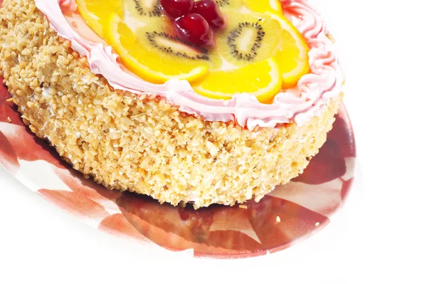 Fruit cake isolated — Stock Photo, Image
