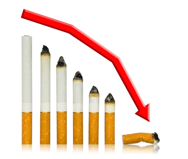 With each cigarette graph of your life steeper to end — Stock Photo, Image