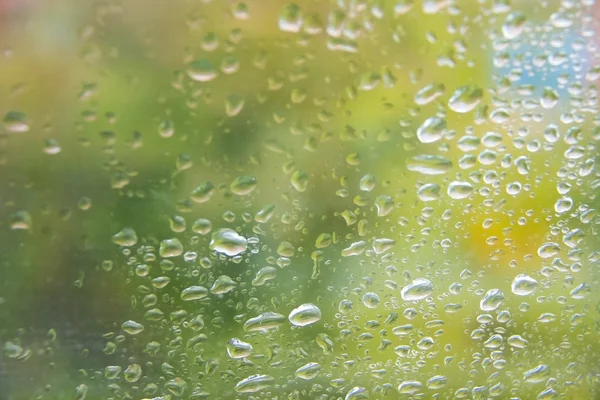 Dewdrops on window glass — Stock Photo, Image