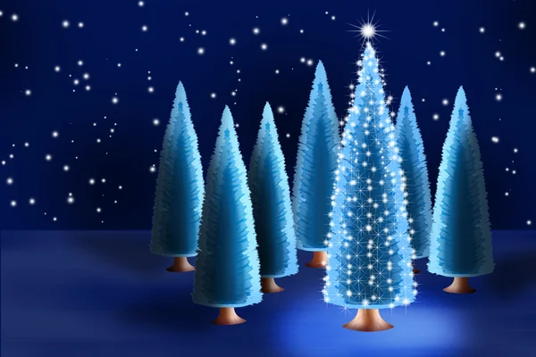 Christmas tree in forest — Stock Photo, Image