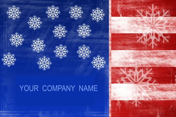 Amerikan bayrağı kar taneleri ile tasarlamak — Stok fotoğraf