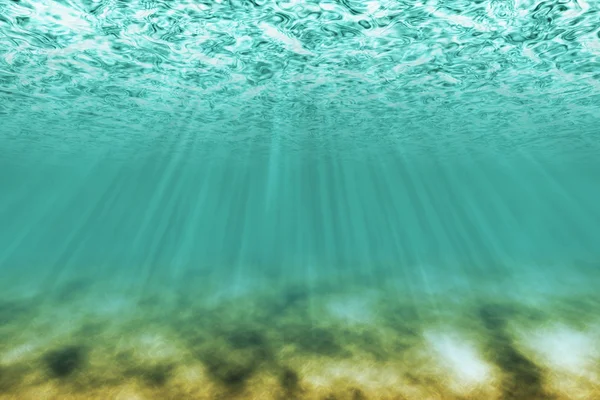 Unterwasserszene Mit Lichtstrahlen Als Hintergrund — Stockfoto