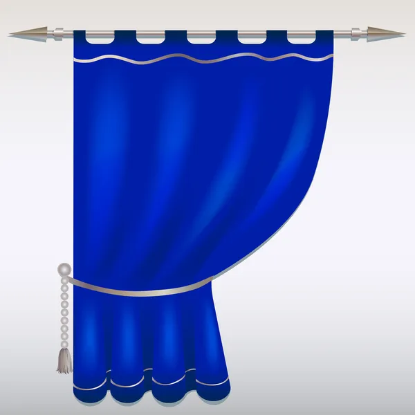 Cortina azul — Vector de stock