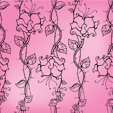 Seamless rose pattern clipart