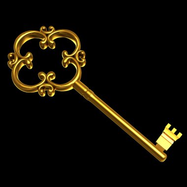 Golden key clipart