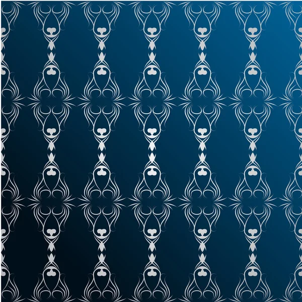 Ornamento in argento su sfondo blu — Vettoriale Stock