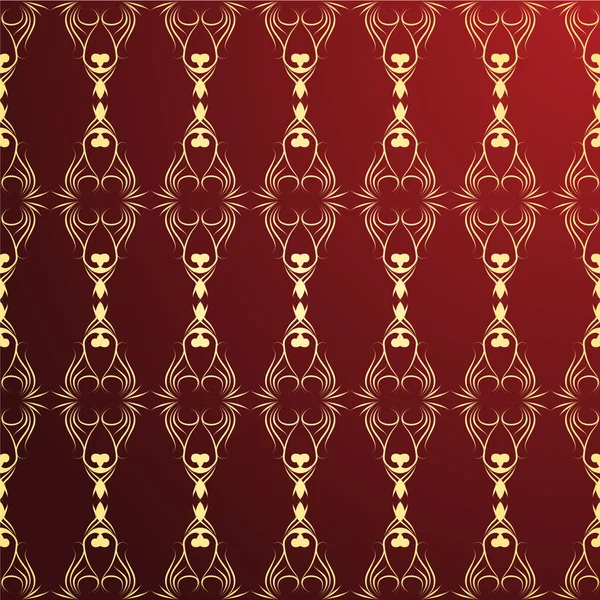 Arrière-plan ornement doré et rouge — Image vectorielle