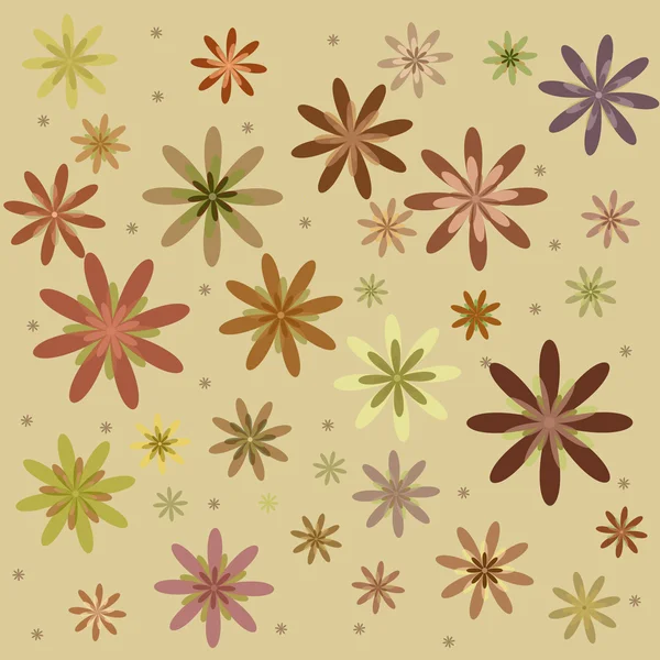 Conception graphique de fleurs rétro — Image vectorielle