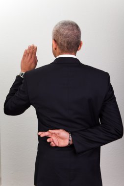 Businessman Taking Oath clipart