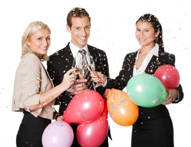 Business team selebrating success clipart