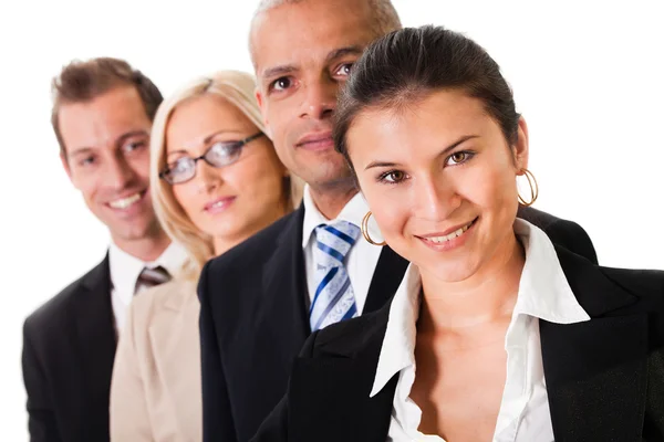 Business Team Row Isolated White Stock Image