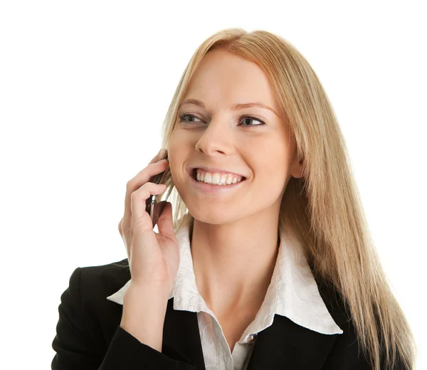 Mujer de negocios hablando por teléfono móvil —  Fotos de Stock