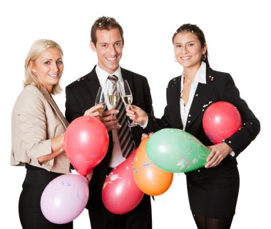 Business team selebrating success clipart