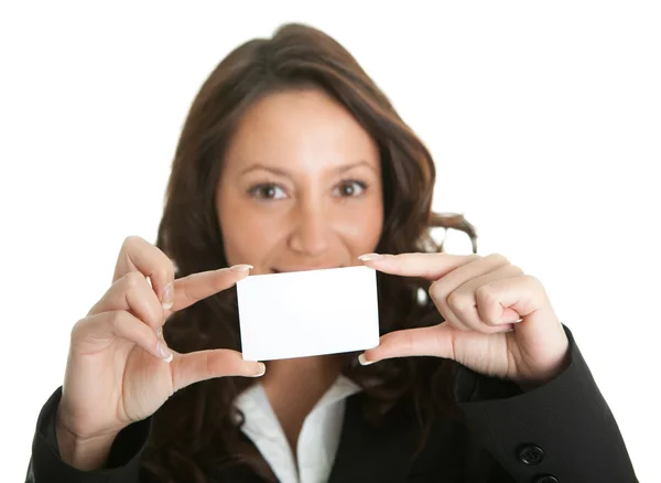 Donna d'affari in possesso di carta bianca — Foto Stock