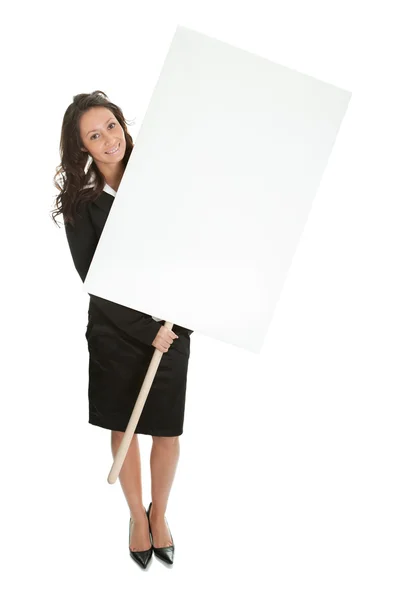 性格开朗的女企业家介绍空板 — 图库照片