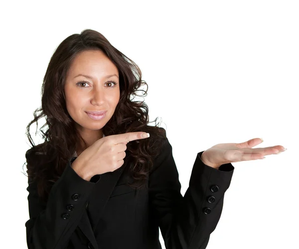Business woman preseting a product — Stock Photo, Image