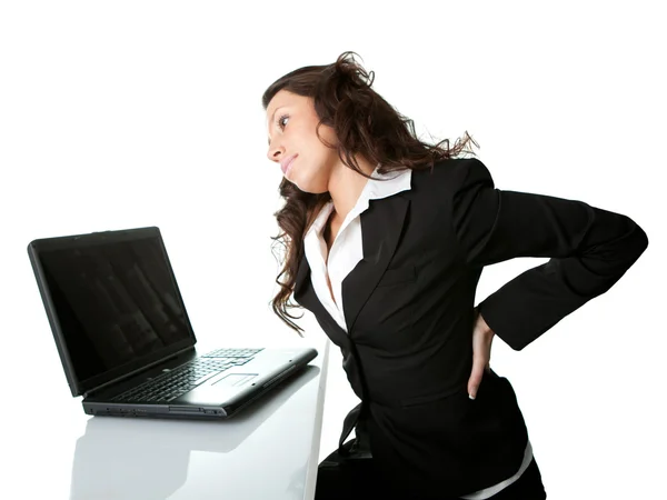 Business women having back pain. — Stock Photo, Image