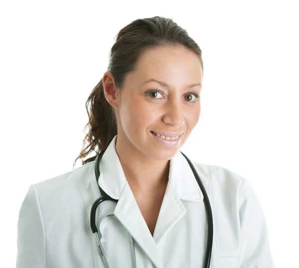 Médecin souriant femme avec stéthoscope — Photo