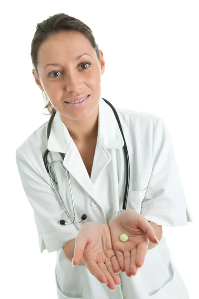 Amistoso médico dando la prescripción — Foto de Stock