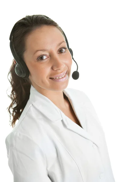 Operatore di call center allegro — Foto Stock