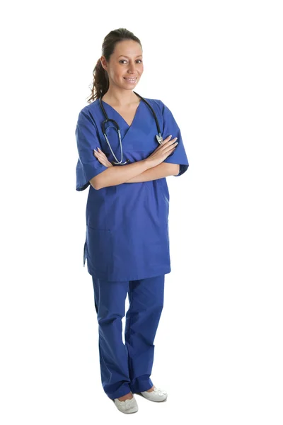 Lächelnde Krankenschwester mit Stethoskop — Stockfoto