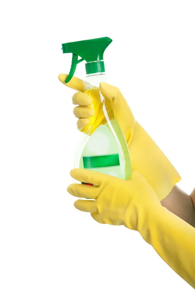 Spraying cleaner liquid — Stock Photo, Image