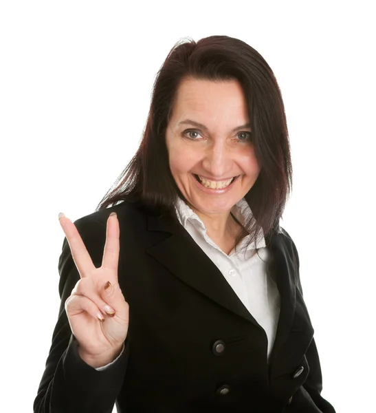 Excited businesswoman celebrating success — Stock Photo, Image