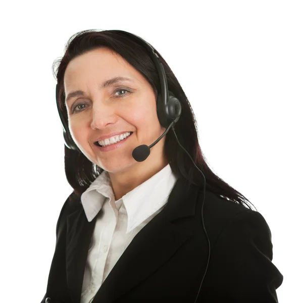 Operatore di call center allegro — Foto Stock