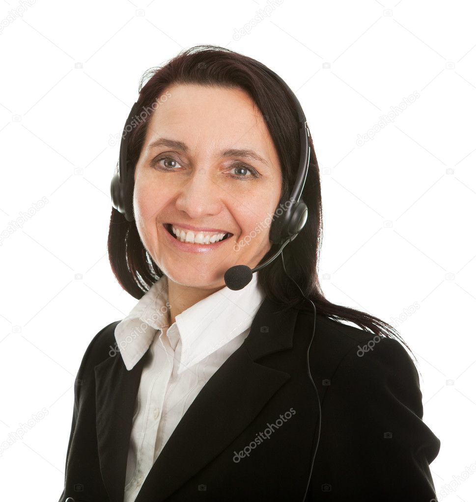 Cheerfull call center operator