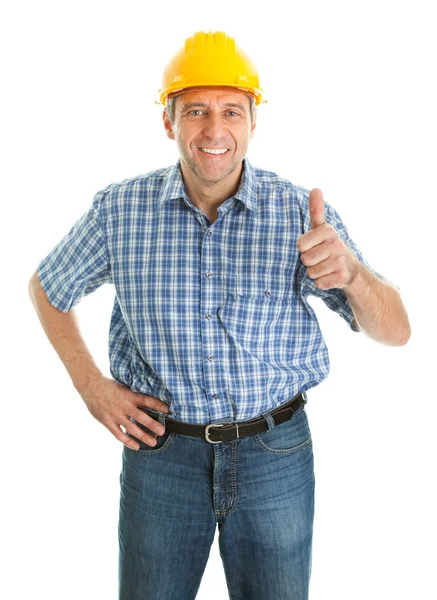 Arbetare bär hård hatt — Stockfoto