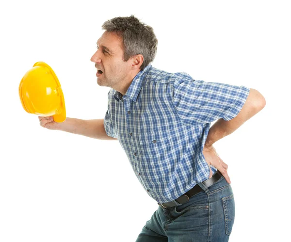 Worker suffering from pain in the back — Stock Photo, Image
