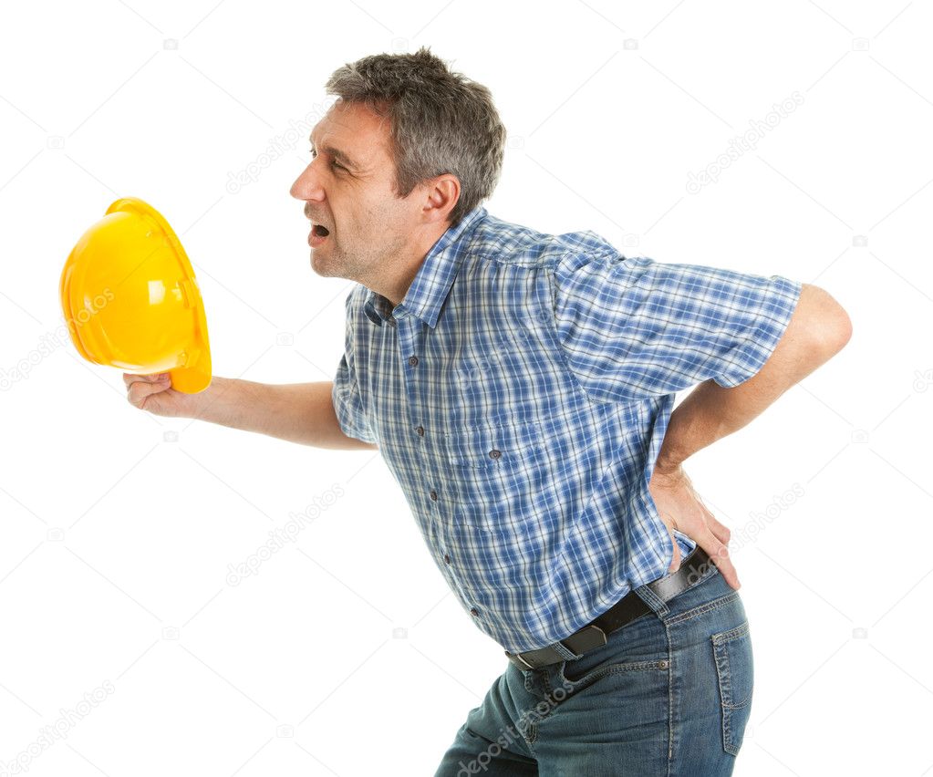 Worker suffering from pain in the back