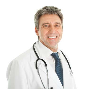 Smiling medical doctor man with stethoscope clipart