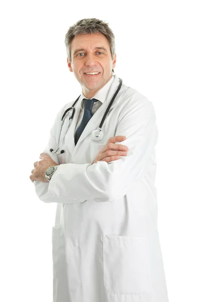 Uśmiechnięty mężczyzna lekarza z stetoskop — Zdjęcie stockowe