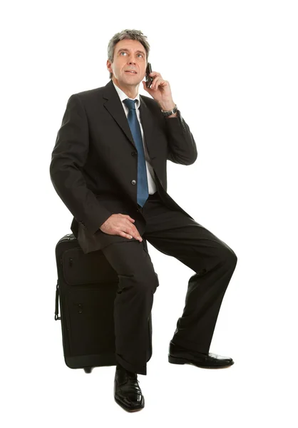 Senior businessmen with travel bag — Stock Photo, Image