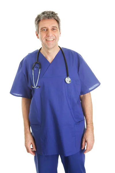 Self-assured doctor with stethoscope — Stock Photo, Image