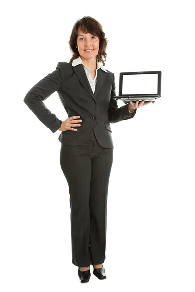 Biznes kobieta prezentacji laptopn — Zdjęcie stockowe