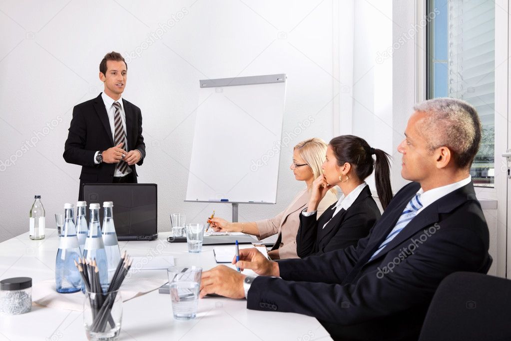 Businessman giving a presentation