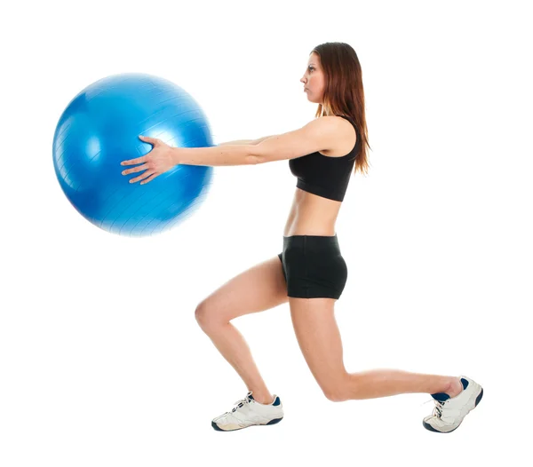 Mulher fitness fazendo exercício lunge — Fotografia de Stock