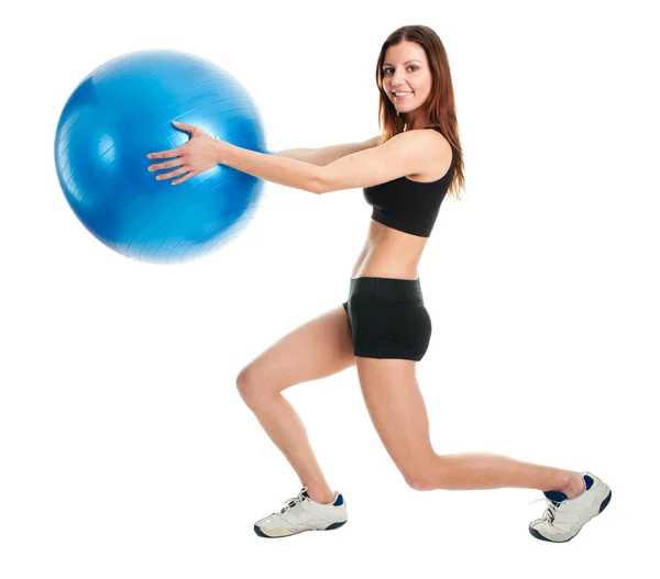 Mulher fitness fazendo exercício lunge — Fotografia de Stock