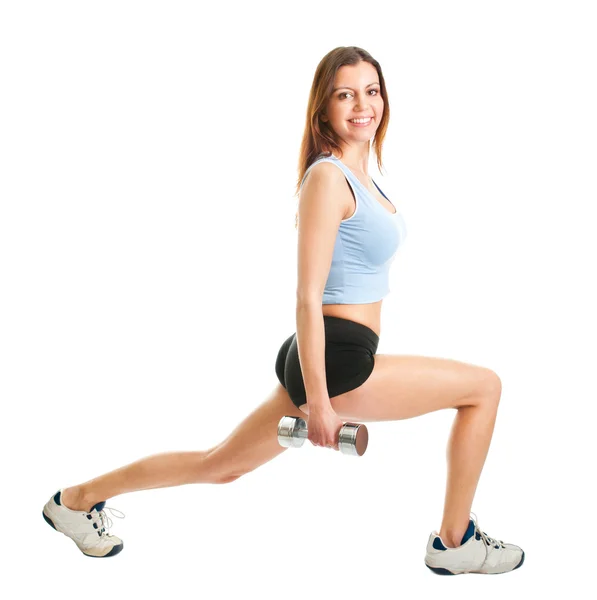 Fitness woman doing lunge exercise — Stock Photo, Image