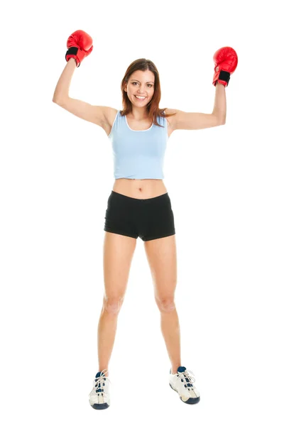 Gyönyörű nő gyakorló boksz — Stock Fotó