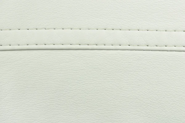 Textura de costura de couro branco — Fotografia de Stock